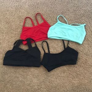 Girls Sports Bras Set of 4